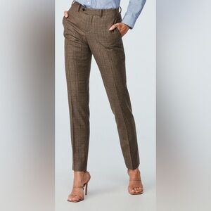 Bianca Nygard Y2K Plaid Tweed Brown Cropped Trousers Pants Dark Academia Preppy